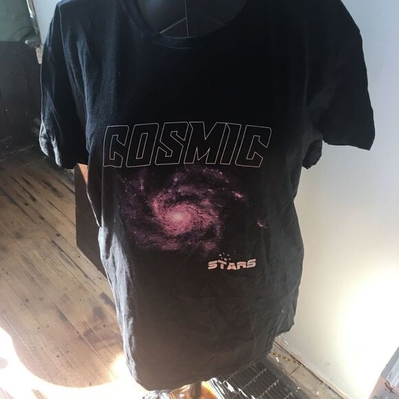 Boohoo Cosmic galaxy stars US16 new black tee - Picture 3 of 5